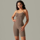 Women seamless knitting Solid Stretch Romper