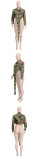 Women Camo Print Casual Jacket