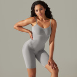 Women seamless knitting Solid Stretch Romper