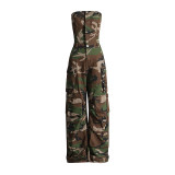 Women Fall Strapless Casual Jumpsuit