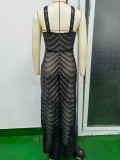 Women Sexy Halter Neck Backless Vintage Sequin Dress