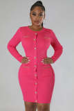 Women Round Neck Knitting Dress