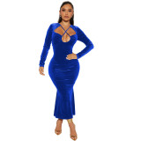 Women Sexy Halter Neck Backless Bodycon Mermaid Dress