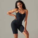 Women seamless knitting Solid Stretch Romper