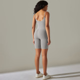 Women seamless knitting Solid Stretch Romper