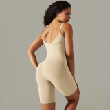 Women seamless knitting Solid Stretch Romper