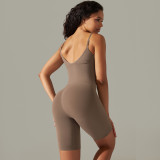Women seamless knitting Solid Stretch Romper