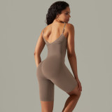 Women seamless knitting Solid Stretch Romper