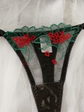 Hot And Sexy Mesh Embroidery See-Through Multi-Colored Sexy Lingerie For Women
