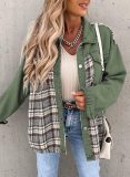 Autumn And Winter Denim Jacket Long Sleeve Plaid Buttoned Shirt Top