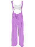 Drawstring Suspenders Wide Leg Trousers Strapless Crop Top Two-Piece Set