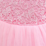 Long Princess Dress Tutu Skirt Girl's Catwalk Show Mesh Embroidered Performance Dress