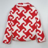 Autumn And Winter Turndown Collar Fashionable Printed Cotton-Padded Jacket