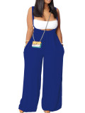 Drawstring Suspenders Wide Leg Trousers Strapless Crop Top Two-Piece Set
