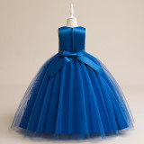 Girl's Wedding Dress Embroidered Children's Mesh Puffy Princess Dress