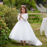 Children's Wedding Dress Princess Dress Tutu Little Girl's Piano Performance Catwalk Costume