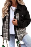 Autumn And Winter Denim Jacket Long Sleeve Plaid Buttoned Shirt Top