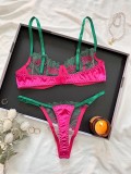 Hot And Sexy Mesh Embroidery See-Through Multi-Colored Sexy Lingerie For Women