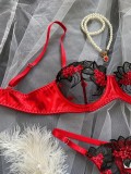 Hot And Sexy Mesh Embroidery See-Through Multi-Colored Sexy Lingerie For Women