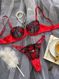 Hot And Sexy Mesh Embroidery See-Through Multi-Colored Sexy Lingerie For Women
