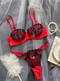 Hot And Sexy Mesh Embroidery See-Through Multi-Colored Sexy Lingerie For Women