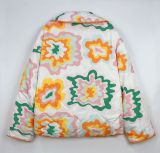 Autumn And Winter Turndown Collar Fashionable Printed Cotton-Padded Jacket
