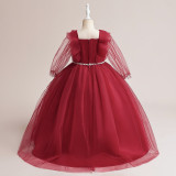 Girl's Dress Flower Girl Birthday Princess Dress Children's Piano Performance Dress Catwalk Dress