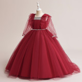 Girl's Dress Flower Girl Birthday Princess Dress Children's Piano Performance Dress Catwalk Dress