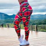 Multi-Color Printed Yoga Leggings Women's High Waist Butt Lift Peach Butt Sports Running Fitness Pants