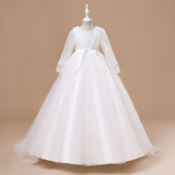 Children's Wedding Dress Princess Dress Tutu Little Girl's Piano Performance Catwalk Costume