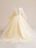 Children's Wedding Dress Princess Dress Tutu Little Girl's Piano Performance Catwalk Costume