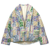 Autumn And Winter Turndown Collar Fashionable Printed Cotton-Padded Jacket