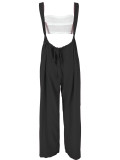 Drawstring Suspenders Wide Leg Trousers Strapless Crop Top Two-Piece Set