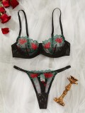 Hot And Sexy Mesh Embroidery See-Through Multi-Colored Sexy Lingerie For Women