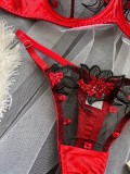 Hot And Sexy Mesh Embroidery See-Through Multi-Colored Sexy Lingerie For Women