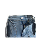 Women's Stretch Denim Pants Twist Hollow Loose Straight Jeans