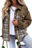 Autumn And Winter Denim Jacket Long Sleeve Plaid Buttoned Shirt Top