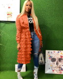 Fashionable Zipper Solid Color Mesh Lace Patchwork Jacket Coat