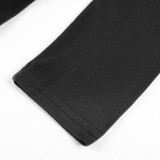 Women's Three Quarter Sleeve Fake Two Piece Patchwork Professional Bodycon Dress