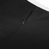 Women's Three Quarter Sleeve Fake Two Piece Patchwork Professional Bodycon Dress