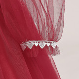 Girl's Dress Flower Girl Birthday Princess Dress Children's Piano Performance Dress Catwalk Dress