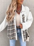 Autumn And Winter Denim Jacket Long Sleeve Plaid Buttoned Shirt Top