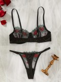 Hot And Sexy Mesh Embroidery See-Through Multi-Colored Sexy Lingerie For Women