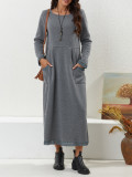 Plus Size Women Knitting Lace and Velvet Casual Maxi Dress