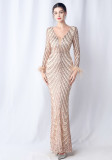 Plus Size Women Sequin Formal Party Maxi Evening Dress