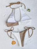 Women's Sexy Color Block Two Piece Bikini Swimsuit