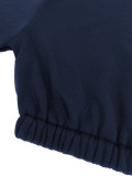 Solid Color Fleece Long Sleeve Top Stylish Casual Pants Plus Size Two Piece Set