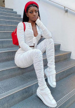 Women Autumn Solid Lace-up Wavy Stripe Crop Top and Pants Two-piece Set Women Autumn Solid Lace-up Wavy Stripe Crop Top and Pants Two-piece Set