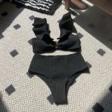 Women High Waist Ruffle Swimwear Two Pieces