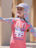 Girls long sleeve Swimwear one piece surfing wear
